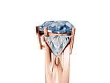 Rose gold Three-Stone Fancy Blue Heart Cut Cut Diamond Ring with Trillion Side Stones on a Split Shank Band_5