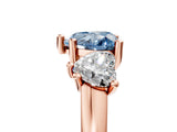 Rose gold Three-Stone Fancy Blue Heart Cut Cut Solitaire Ring with Classic Prong Setting_5