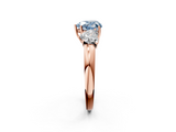 Rose gold Three-Stone Fancy Blue Heart  Cut Diamond Ring with Channel-Set Band and Four-Prong Setting_63