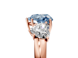 Rose gold Three-Stone Fancy Blue Heart  Cut Diamond Ring with Channel-Set Band and Four-Prong Setting_66