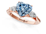 Rose gold Three-Stone Fancy Blue Heart Cut Diamond Ring with Pear  Side Stones in Four-Prong Setting_37