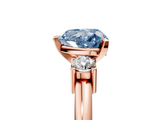 Rose gold Three-Stone Fancy Blue Heart  Cut Diamond Solitaire with Prong Setting and Classic Band_47