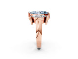 Rose gold Three Stone Fancy Blue Marquise Cut Cut Channel Set Diamond Ring_2