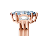 Rose gold Three-Stone Fancy Blue Marquise Cut Cut Classic Band Prong Setting Ring_5