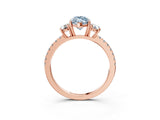 Rose gold Three-Stone Fancy Blue Marquise Cut Cut Diamond Pavé Band with Prong Setting_18