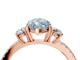 Rose gold Three-Stone Fancy Blue Marquise Cut Cut Diamond Pavé Band with Prong Setting_19