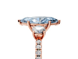 Rose gold Three-Stone Fancy Blue Marquise Cut Cut Diamond Pavé Band with Prong Setting_20