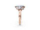 Rose gold Three-Stone Fancy Blue Marquise Cut Cut Diamond Ring with Channel Set Band and Four-Prong Setting_2