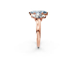 Rose gold Three-Stone Fancy Blue Marquise Cut Cut Diamond Ring with Channel Set Band and Four-Prong Setting_26