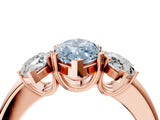 Rose gold Three-Stone Fancy Blue Marquise Cut Cut Diamond Ring with Channel Set Band and Four-Prong Setting_28