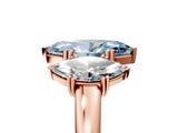 Rose gold Three-Stone Fancy Blue Marquise Cut Cut Diamond Ring with Channel Set Band and Four-Prong Setting_29