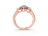 Rose gold Three-Stone Fancy Blue Marquise Cut Cut Diamond Ring with Channel Set Band and Four-Prong Setting_3