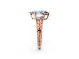 Rose gold Three-Stone Fancy Blue Marquise Cut Cut Diamond Ring with Channel-Set Band and Prong Setting_2