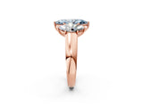 Rose gold Three-Stone Fancy Blue Marquise Cut Cut Diamond Ring with Prong Setting and Classic Band_2