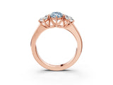 Rose gold Three-Stone Fancy Blue Marquise Cut Cut Diamond Ring with Prong Setting and Classic Band_3