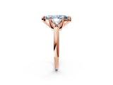 Rose gold Three-Stone Fancy Blue Marquise Cut Cut Diamond Ring with Trillion Side Stones and Four-Prong Setting_5