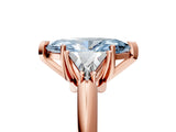 Rose gold Three-Stone Fancy Blue Marquise Cut Cut Diamond Ring with Trillion Side Stones and Four-Prong Setting_8