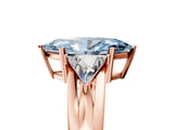 Rose gold Three-Stone Fancy Blue Marquise Cut Cut Diamond Ring with Trillion Side Stones on a Split Shank Band_5