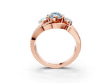 Rose gold Three-Stone Fancy Blue Marquise Cut Cut Diamond Split Shank Prong Set Ring_3