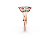 Rose gold Three-Stone Fancy Blue Marquise Cut Cut Solitaire Ring with Classic Prong Setting_2