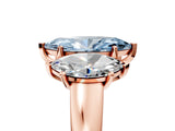 Rose gold Three-Stone Fancy Blue Marquise Cut Cut Solitaire Ring with Classic Prong Setting_5