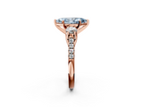 Rose gold Three-Stone Fancy Blue Marquise  Cut Diamond Pavé Band with Four-Prong Setting_30
