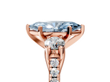 Rose gold Three-Stone Fancy Blue Marquise  Cut Diamond Pavé Band with Four-Prong Setting_33