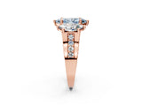 Rose gold Three-Stone Fancy Blue Marquise  Cut Diamond Ring with Channel-Set Band and Four-Prong Setting_54