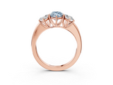 Rose gold Three-Stone Fancy Blue Marquise  Cut Diamond Ring with Channel-Set Band and Four-Prong Setting_64