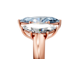 Rose gold Three-Stone Fancy Blue Marquise  Cut Diamond Ring with Channel-Set Band and Four-Prong Setting_66