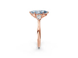 Rose gold Three-Stone Fancy Blue Marquise Cut Diamond Ring with Pear  Side Stones in Four-Prong Setting_50