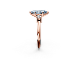 Rose gold Three-Stone Fancy Blue Marquise  Cut Diamond Solitaire with Prong Setting and Classic Band_44