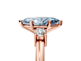 Rose gold Three-Stone Fancy Blue Marquise  Cut Diamond Solitaire with Prong Setting and Classic Band_47