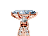 Rose gold Three-Stone Fancy Blue Marquise  Cut Diamond Twist Band with Prong Setting_61