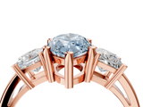 Rose gold Three-Stone Fancy Blue Marquise  Cut Solitaire Ring with Prong Setting_7