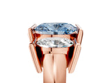 Rose gold Three Stone Fancy Blue Oval Cut Cut Channel Set Diamond Ring_5