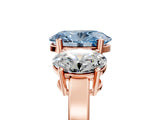 Rose gold Three-Stone Fancy Blue Oval Cut Cut Diamond Engagement Ring with Flat Band and Four-Prong Setting_17