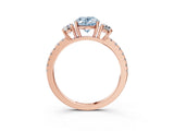 Rose gold Three-Stone Fancy Blue Oval Cut Cut Diamond Pavé Band with Prong Setting_41