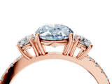 Rose gold Three-Stone Fancy Blue Oval Cut Cut Diamond Pavé Band with Prong Setting_42