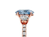 Rose gold Three-Stone Fancy Blue Oval Cut Cut Diamond Pavé Band with Prong Setting_43