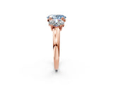 Rose gold Three-Stone Fancy Blue Oval Cut Cut Diamond Ring with Channel Set Band and Four-Prong Setting_2