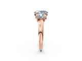 Rose gold Three-Stone Fancy Blue Oval Cut Cut Diamond Ring with Channel Set Band and Four-Prong Setting_26