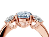 Rose gold Three-Stone Fancy Blue Oval Cut Cut Diamond Ring with Channel Set Band and Four-Prong Setting_28