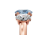 Rose gold Three-Stone Fancy Blue Oval Cut Cut Diamond Ring with Channel Set Band and Four-Prong Setting_29