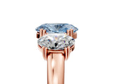 Rose gold Three-Stone Fancy Blue Oval Cut Cut Diamond Ring with Channel Set Band and Four-Prong Setting_5