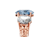 Rose gold Three-Stone Fancy Blue Oval Cut Cut Diamond Ring with Channel-Set Band and Prong Setting_5