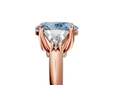 Rose gold Three-Stone Fancy Blue Oval Cut Cut Diamond Ring with Trillion Side Stones and Four-Prong Setting_8
