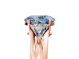 Rose gold Three-Stone Fancy Blue Oval Cut Cut Diamond Ring with Trillion Side Stones on a Split Shank Band_5