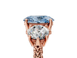 Rose gold Three-Stone Fancy Blue Oval Cut Cut Milgrain Band Prong Setting Ring_5