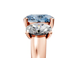 Rose gold Three-Stone Fancy Blue Oval Cut Cut Solitaire Ring with Classic Prong Setting_5
